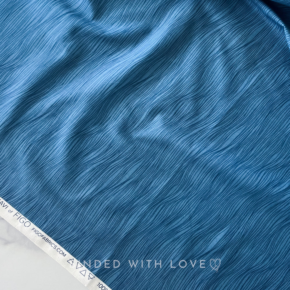 Water Blue 92008-45 | Elements by Ghazal Razavi | Figo Fabrics | Continuous Yardage | Fat Quarter | Quilting Fabric