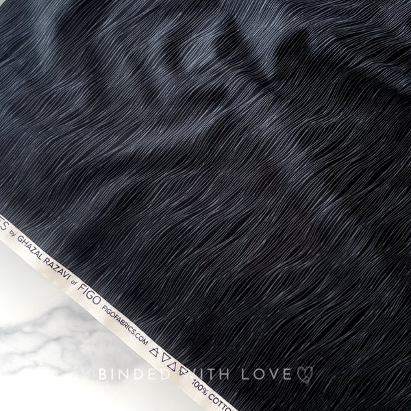 Water Black 92008-99 | Elements by Ghazal Razavi | Figo Fabrics | Continuous Yardage | Fat Quarter | Quilting Fabric